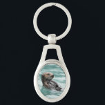 Aufpassender Seeotter Schlüsselanhänger<br><div class="desc">Ein Seeotter behält ein scharfes Auge heraus für Gefahr in Alaskas Prinzen William Sound. Durch Ted Raynor</div>