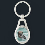 Aufpassender Seeotter Schlüsselanhänger<br><div class="desc">Ein Seeotter behält ein scharfes Auge heraus für Gefahr in Alaskas Prinzen William Sound. Durch Ted Raynor</div>