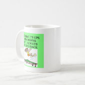 aufprallender Trampolinewitz des Lebens Kaffeetasse (Vorderseite Links)