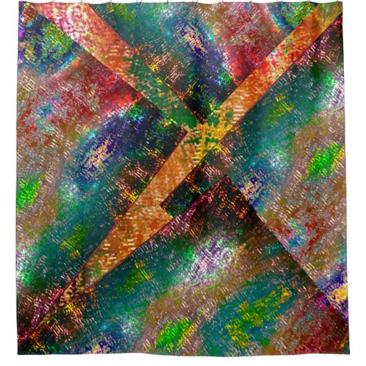 Aufprallung der farbigen Schichten mit rustikalem  Duschvorhang (Vorderseite)