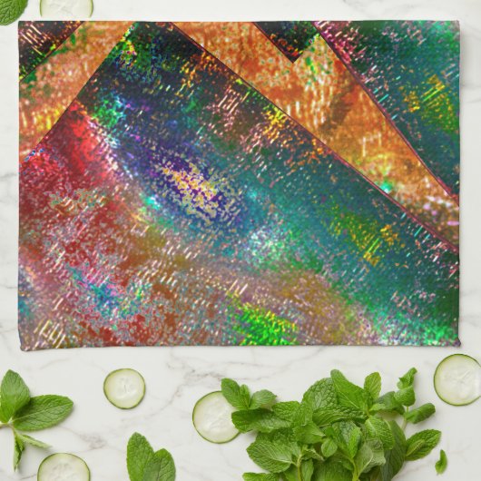 Aufprallung der farbigen Schichten mit rustikalem  Geschirrtuch (Gefaltet)