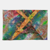 Aufprallung der farbigen Schichten mit rustikalem  Geschirrtuch (Horizontal)