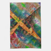 Aufprallung der farbigen Schichten mit rustikalem Geschirrtuch (Vertikal)