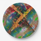 Aufprallung der farbigen Schichten mit rustikalem Pappteller (Vorderseite)