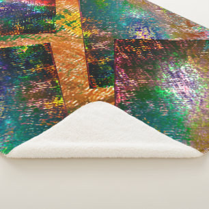 Aufprallung der farbigen Schichten mit rustikalem Sherpadecke