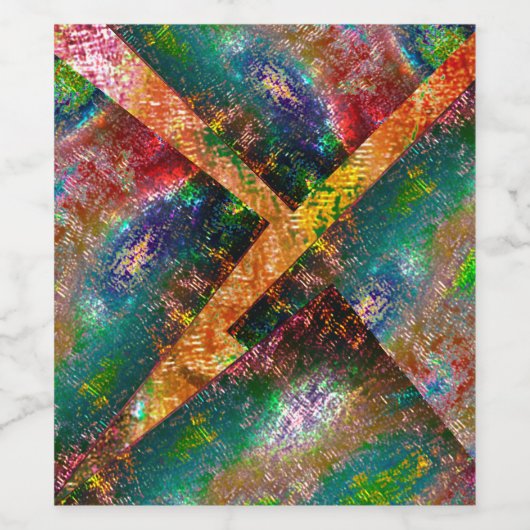 Aufprallung der farbigen Schichten mit rustikalem Weinetikett (Einzelnes Label)