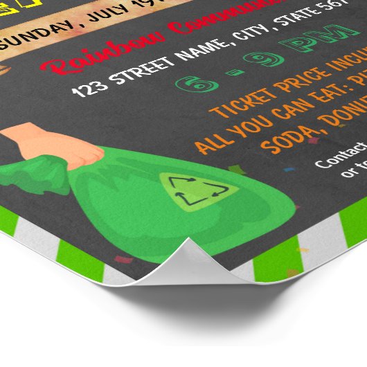 Aufräumarbeiten im gemeinschaftlichen Schulbogen Poster (Ecke)