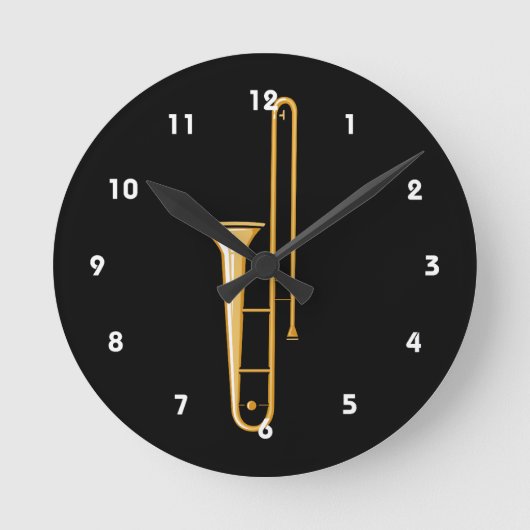 aufrechte Grafik des Trombone Runde Wanduhr (Vorderseite)