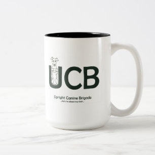 Aufrechte Hunde- Brigaden-Tasse Zweifarbige Tasse