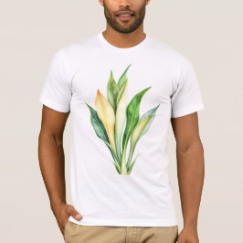 Aufrechte lange Blätter in Gelb und Grün T-Shirt