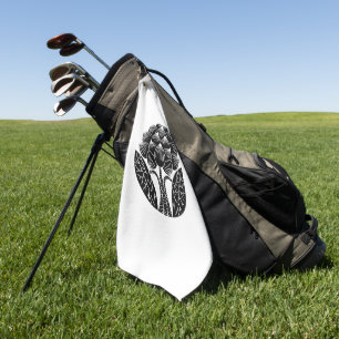 Aufrechte Lotusblume Golfhandtuch
