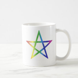Aufrechte Regenbogen Pentagram-Tasse Kaffeetasse