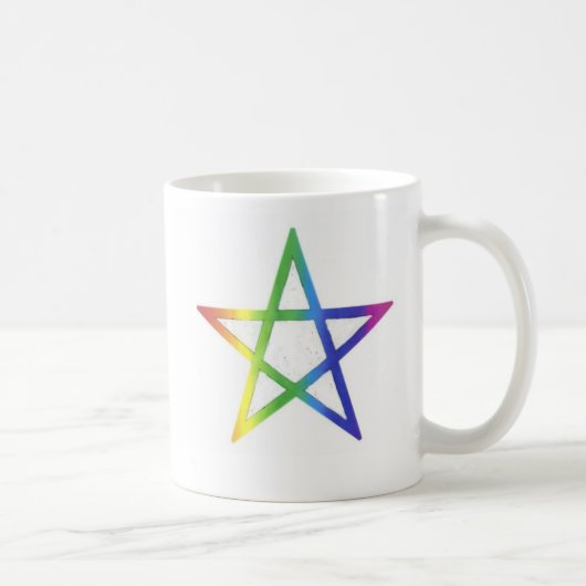 Aufrechte Regenbogen Pentagram-Tasse Kaffeetasse (Rechts)