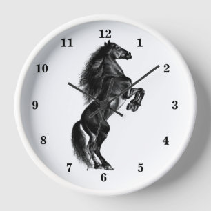 Aufrechte Wildpferd-Wanduhr - Benutzerdefinierte F Uhr