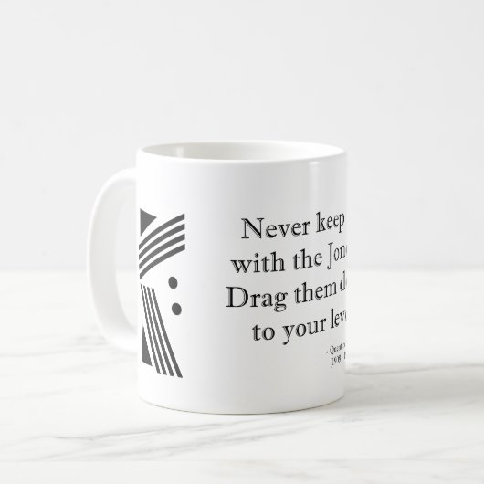 Aufrechterhalten mit der Joneses Geschenk-Tasse Kaffeetasse (Vorderseite Links)