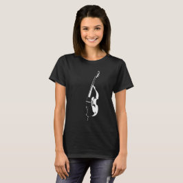 Aufrechtes Bass-Silhouette-T - Shirt-Schwarzes T-Shirt
