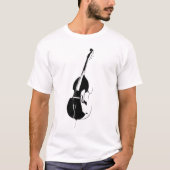 Aufrechtes Bass-Silhouette-T - Shirt-Weiß T-Shirt (Vorderseite)