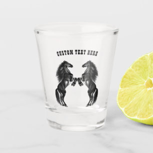Aufrechtes Pferd Schnapsglas mit individuellem Tex
