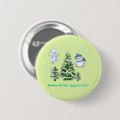 Aufregend winterliches Lichtgrün Button (Vorne & Hinten)