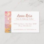 * Aufregende Aquarellfarben Abstrakt Blue Pink Gol Visitenkarte (Rückseite)