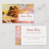 * Aufregende Aquarellfarben Abstrakt Blue Pink Gol Visitenkarte (Vorne/Hinten)