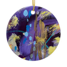 Aufregende blaue, violette und goldene abstrakte K