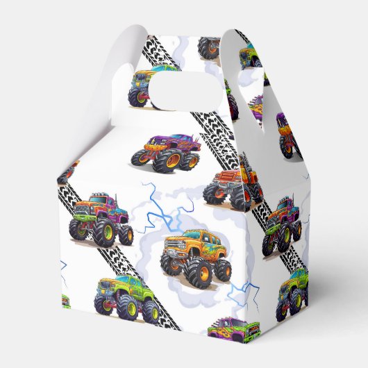 Aufregende Kids Monster Truckmuster Geschenkschachtel (Vorderseite)