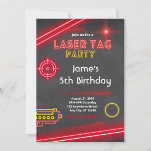 Aufregende Laser Tag Party Geburtstagseinladung Einladung