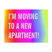 Aufregende u. bunte Neu-Zuhause Postkarte