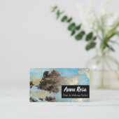 * Aufregende Wasserfarbe Blau Schwarz Silber Abstr Visitenkarte (Stehend Vorderseite)