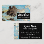 * Aufregende Wasserfarbe Blau Schwarz Silber Abstr Visitenkarte (Vorne/Hinten)