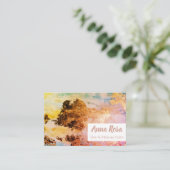 * Aufregender Watercolor-abstraktes blaues Visitenkarte (Stehend Vorderseite)