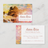 * Aufregender Watercolor-abstraktes blaues Visitenkarte (Vorne/Hinten)