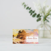 * Aufregender Watercolor-blaues rosa Gold abstrakt Visitenkarte (Stehend Vorderseite)