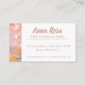 * Aufregender Watercolor-blaues rosa Gold abstrakt Visitenkarte (Rückseite)