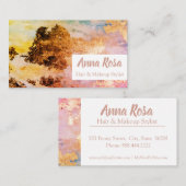 * Aufregender Watercolor-blaues rosa Gold abstrakt Visitenkarte (Vorne/Hinten)