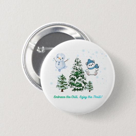 Aufregender Winter Button (Vorne & Hinten)