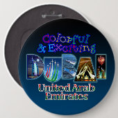Aufregendes und buntes Dubai Button (Vorne & Hinten)