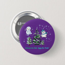 Aufregendes winterliches Königspurpur Button