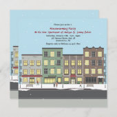 Aufregungen in der Stadthousewarming-Party Einladung (Vorne/Hinten)