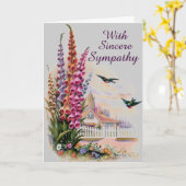 Aufrichtiges BeileidVintage Cowbell-Blumen und Karte (Gelbe Blume)