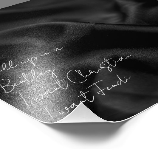 Aufrollen in einem Bentley, Prada-Texte Fotodruck (Ecke)