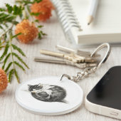 Aufrollende schlafende Katze (1825) Schlüsselanhänger (Vorderseite rechts)