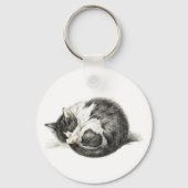 Aufrollende schlafende Katze (1825) Schlüsselanhänger (Rückseite)