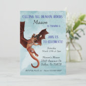 Aufruf aller Drachenreiter zum Geburtstagsparty-Ki Einladung (Stehend Vorderseite)