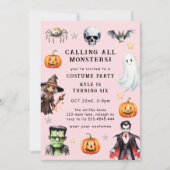 Aufruf aller Monster Kostüme Halloween Geburtstag Einladung (Vorderseite)