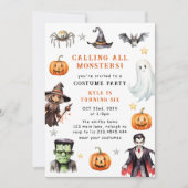 Aufruf aller Monster Kostüme Halloween Geburtstag Einladung (Vorderseite)