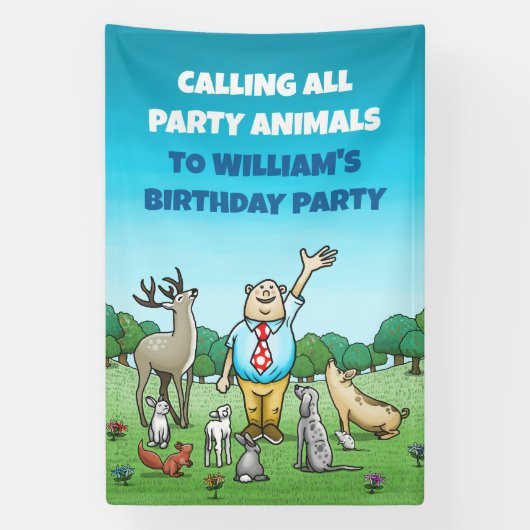 Aufruf aller Tiere zum Geburtstag Banner (Vertikal)