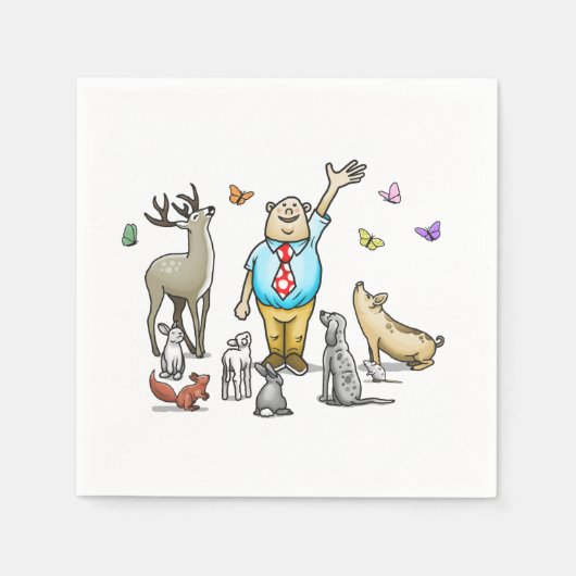 Aufruf aller Tiere zum Geburtstag Serviette (Vorderseite)