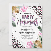 Aufruf an "All Party Animal Safari Leopard Geburts Einladung (Vorderseite)